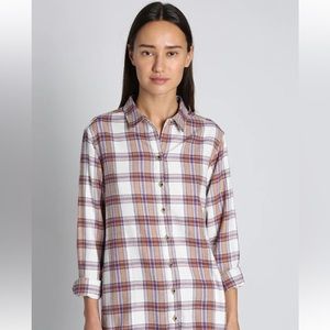 JACHS Girlfriend NYC Tan Plaid Flannel